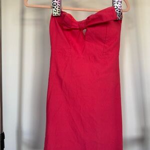 Strapless PINK Bow-Front Women's Dress